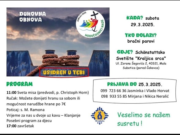 Duhovna obnova za bračne parove u Schönstattskom Svetištu u Maloj Subotici